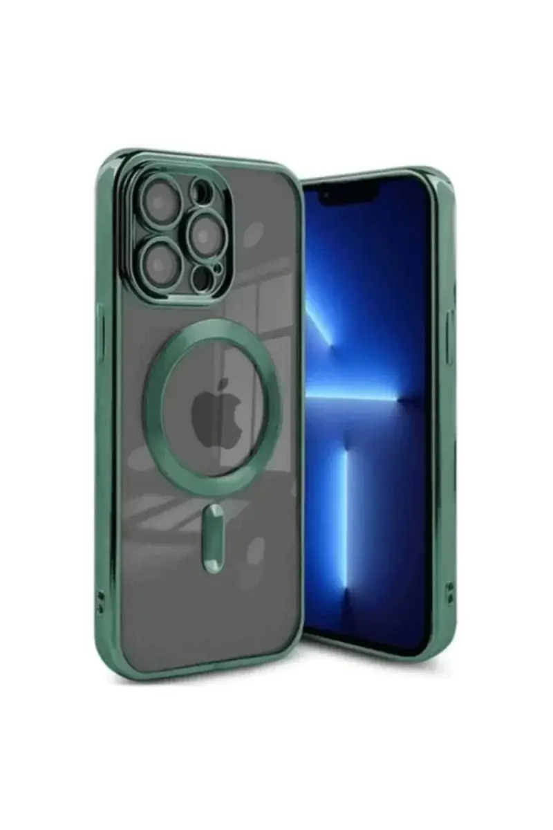 Newface İphone 15 Pro Kılıf Kross Magneticsafe Kapak - Koyu Yeşil
