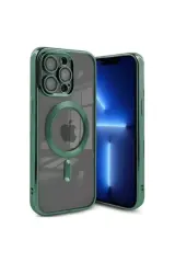 Newface İphone 15 Pro Kılıf Kross Magneticsafe Kapak - Koyu Yeşil