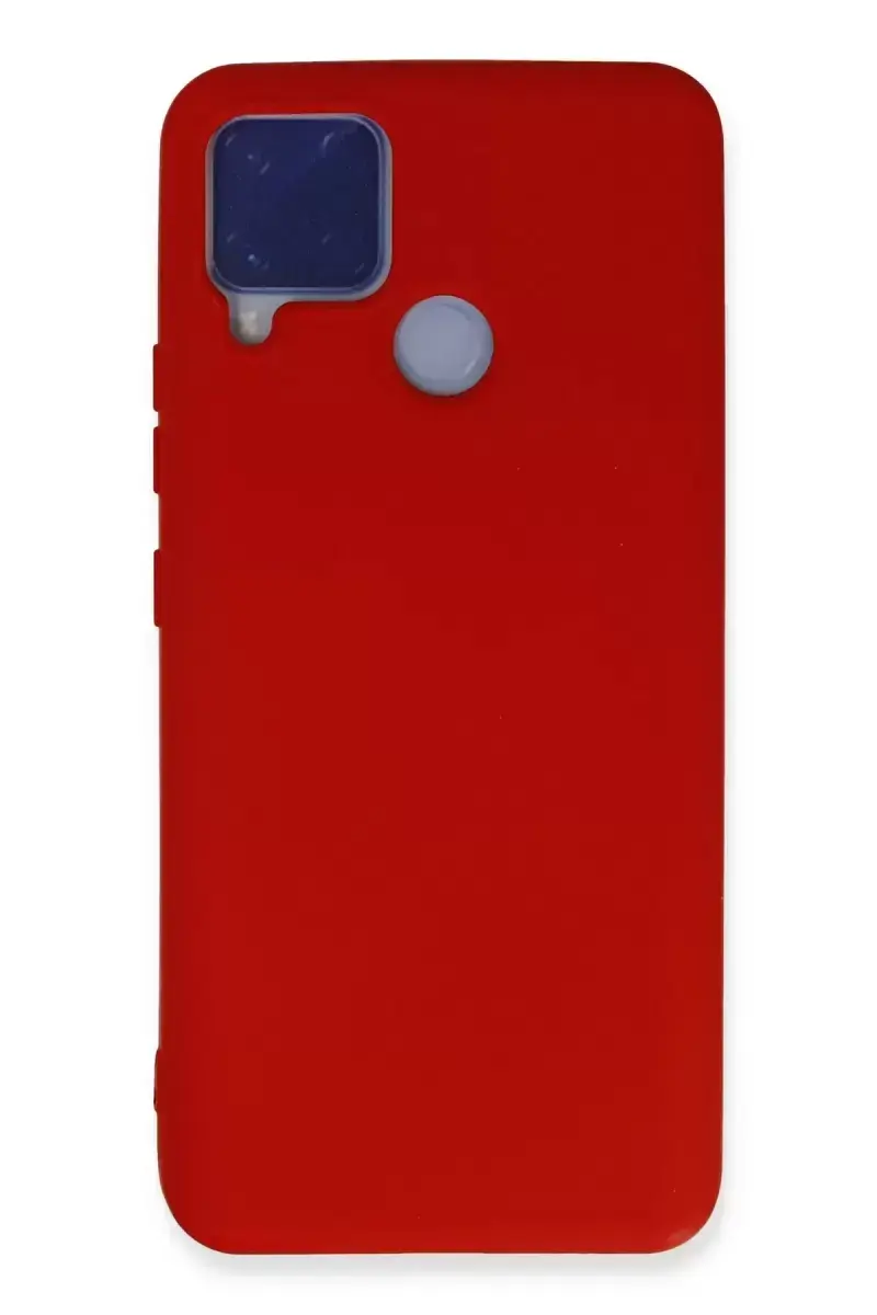 Newface Realme C15 Kılıf Nano İçi Kadife Silikon - Kırmızı