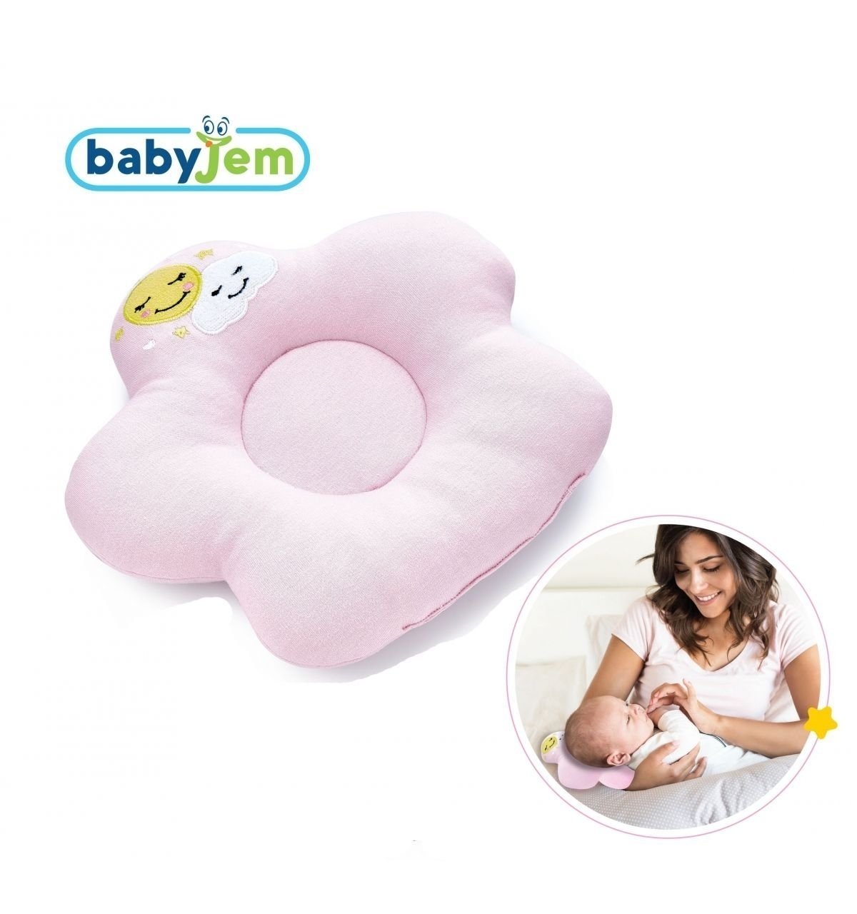 Babyjem Çiçek Emzirme Yastığı Pembe