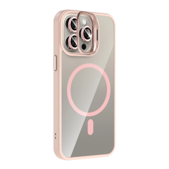 Joko  İphone 15 Pro Max Remim Lensli Magsafe Standlı Kapak - Pembe