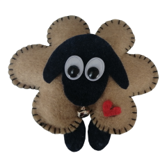 Kedi Oyuncağı Çanlı Keçe Koyun 8-9 cm Taba