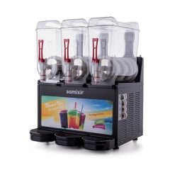 Allure Triple Ice Slush Granita Milkshake ve Soğuk Meyve Suyu Dispenseri, 12+12+12 L, Siyah
