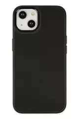 Newface İphone 14 Plus Kılıf Asya Deri Silikon - Siyah