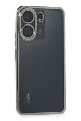 Newface Xiaomi Redmi 13c Kılıf Razer Lensli Silikon - Gümüş
