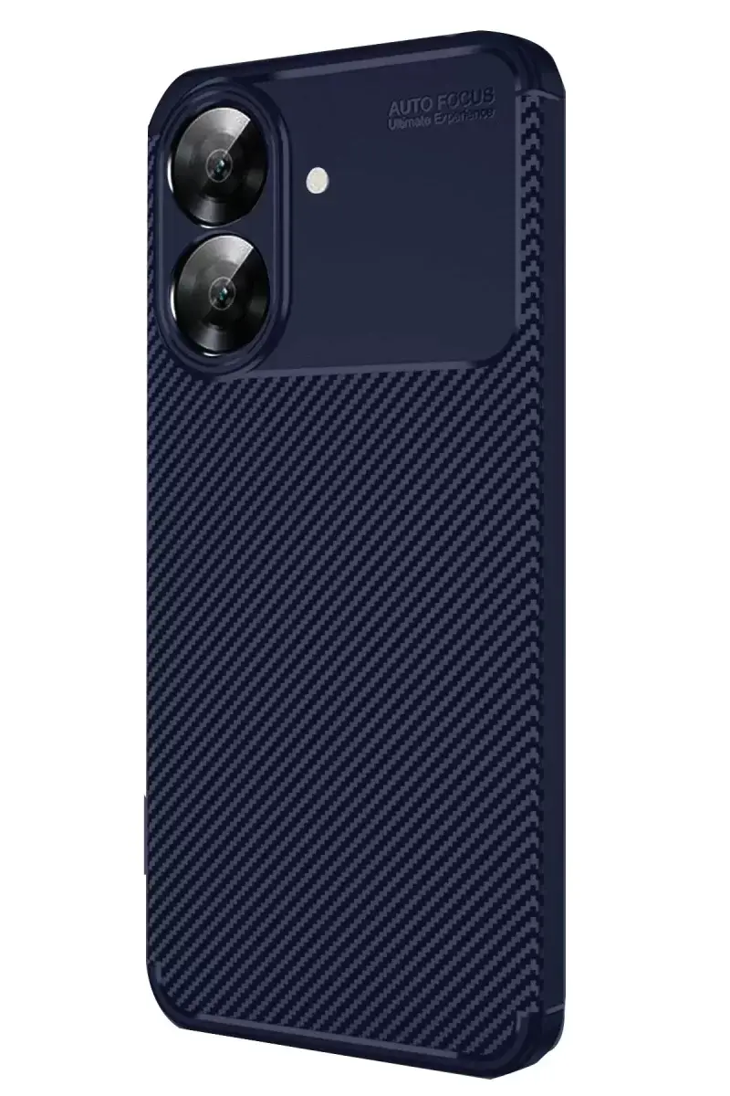 Newface Realme Note 60 Kılıf Auto Focus Karbon Kapak - Lacivert