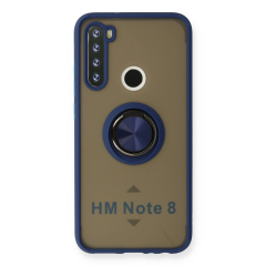 Xiaomi Redmi Note 8 Kılıf Montreal Yüzüklü Silikon Kapak - Lacivert
