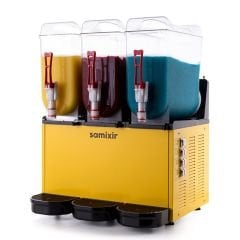Triple Ice Slush Granita Milkshake ve Soğuk Meyve Suyu Dispenseri, 12+12+12 L, Sarı