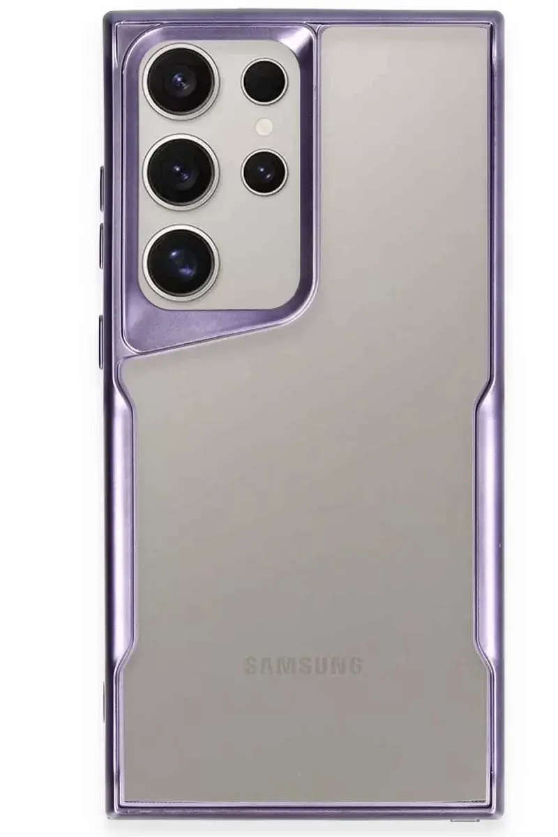 Newface Samsung Galaxy S23 Ultra Kılıf Boyi Silikon Kapak - Derin Mor