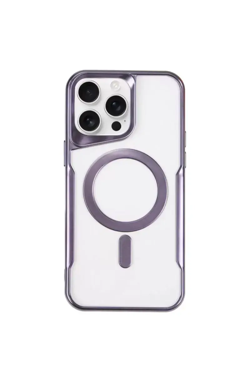 Newface Apple İphone 14 Pro Kılıf Boyi Magsafe Silikon Kapak - Derin Mor