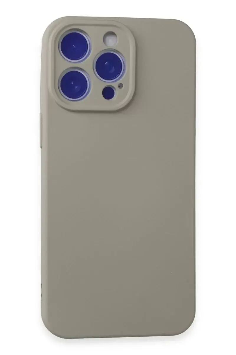 Newface Apple İphone 15 Pro Max Kılıf Nano İçi Kadife Silikon - Titan Gri