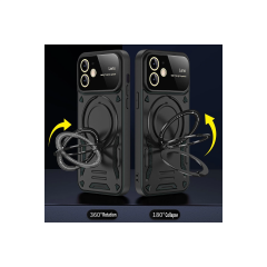İphone 11 Kılıf Joy Lens Standlı Kapak - Siyah