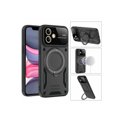 İphone 11 Kılıf Joy Lens Standlı Kapak - Siyah