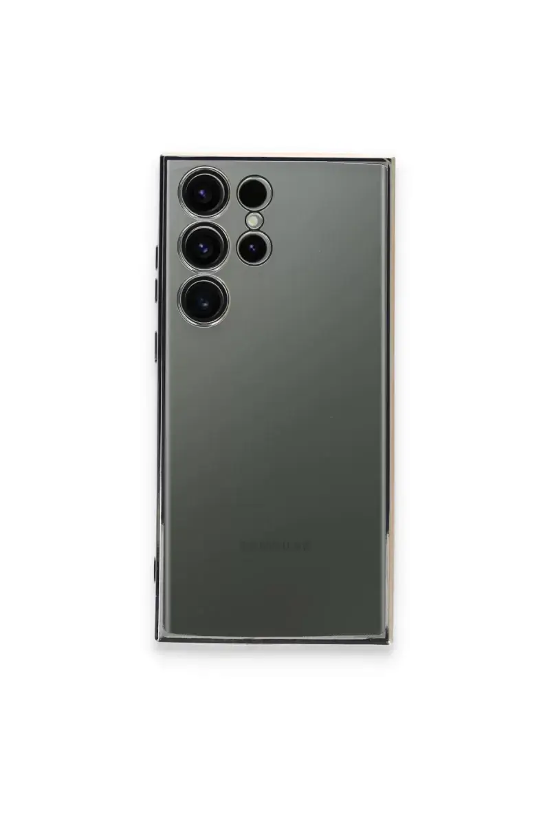 Newface Samsung Galaxy S23 Ultra Kılıf Razer Lensli Silikon - Gold