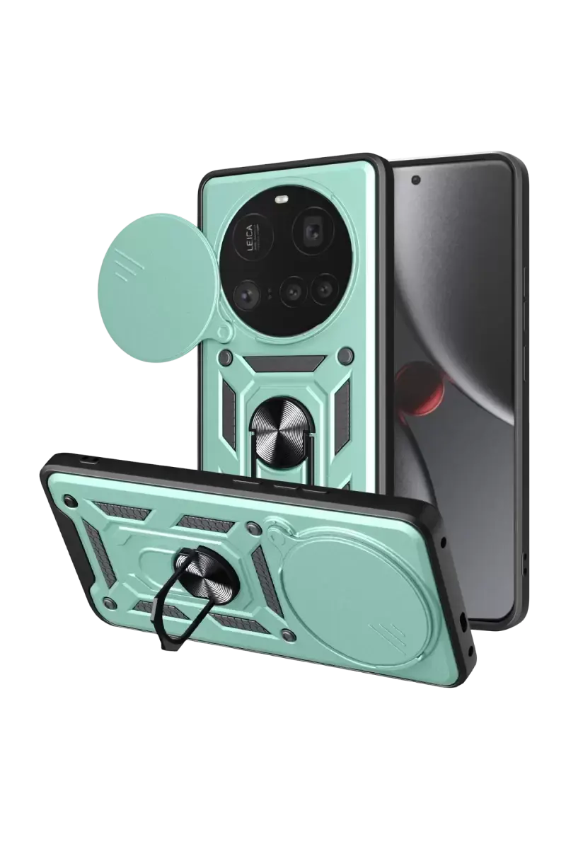 Newface Xiaomi Mi 15 Ultra Kılıf Pars Lens Yüzüklü Silikon - Yeşil