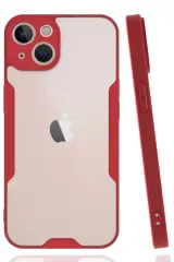 Newface Apple İphone 14 Plus Kılıf Platin Silikon - Kırmızı