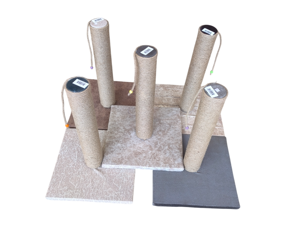 Kare Tabanlı Doğal Jut Kedi Tırmalama Tahtası 40 cm Karışık