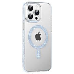 Joko  İphone 15 Pro Move Taşlı Magsafe Kapak - Mavi