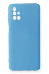 Newface Samsung Galaxy M31s Kılıf Nano İçi Kadife Silikon - Mavi