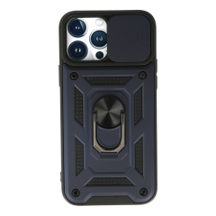 İphone 13 Pro Kılıf Pars Lens Yüzüklü Silikon - Lacivert