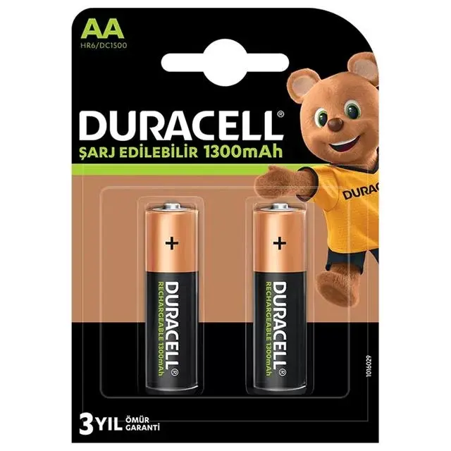 Duracell 1300 Ma Aa Şarjlı Kalem Pil 2'li Paket