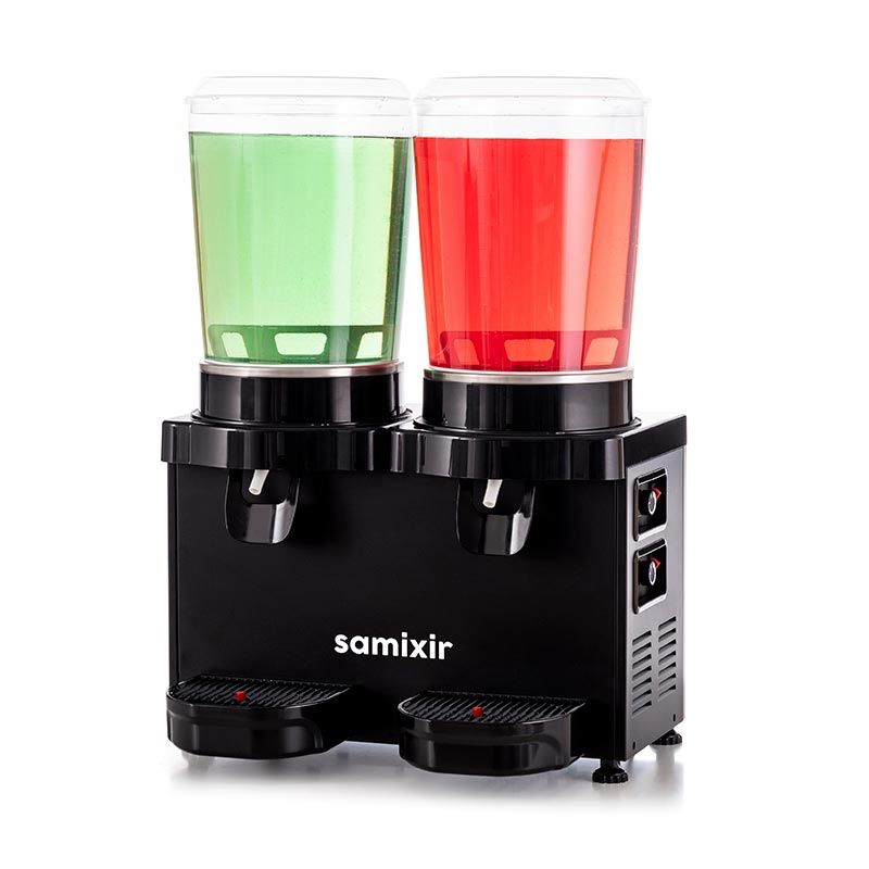 Panaromik Twin Soğuk İçecek Dispenseri, 10 L+10 L, Siyah