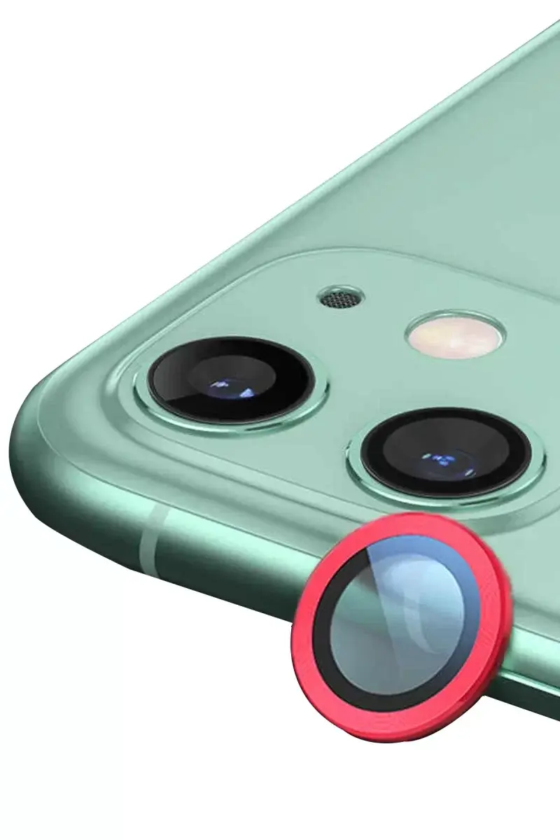 Newface İphone 12 Mini Raze Metal Kamera Lens - Kırmızı