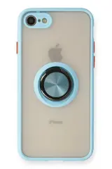 Newface İphone 7 Kılıf Montreal Yüzüklü Silikon Kapak - Buz Mavi