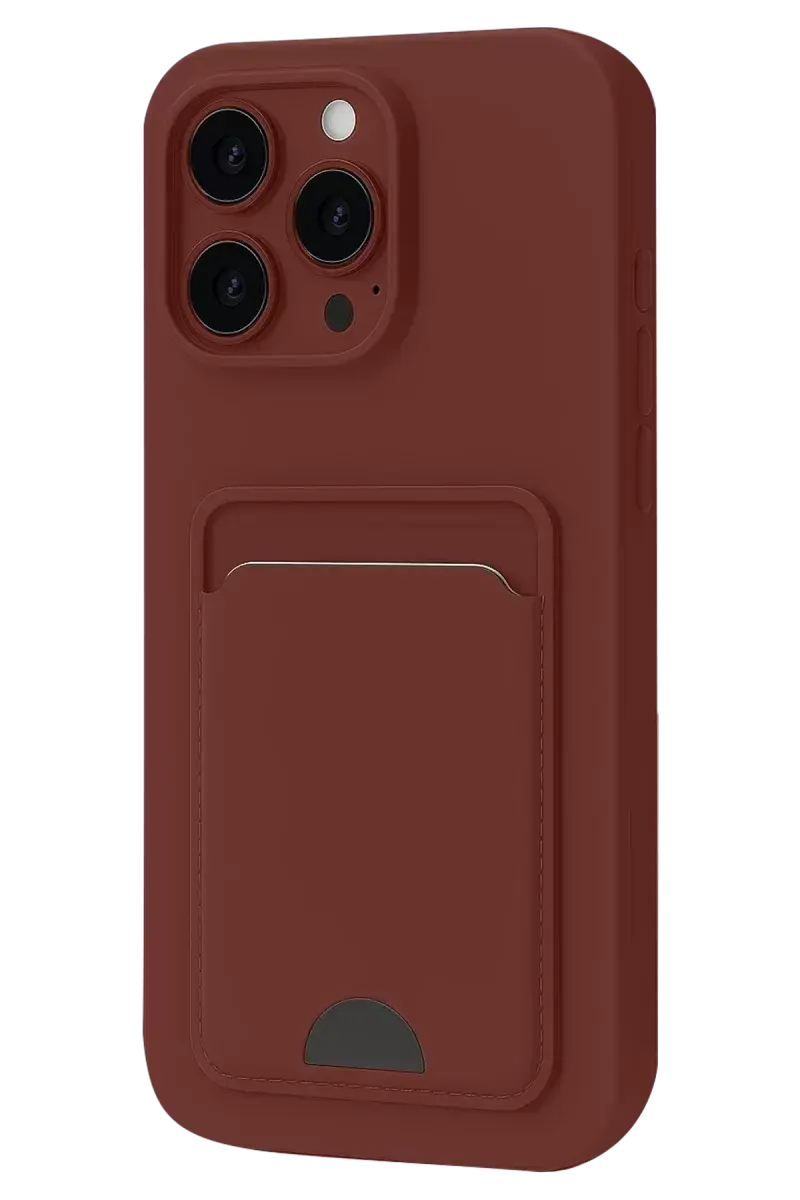 Newface İphone 16 Plus Kılıf Kelvin Kartvizitli Silikon - Bordo