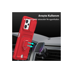Xiaomi Redmi Note 12 Pro 5g Kılıf Zuma Kartvizitli Yüzüklü Silikon - Lila