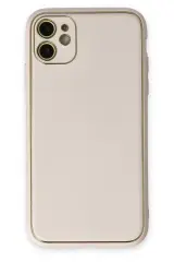 Newface İphone 12 Kılıf Coco Deri Silikon Kapak - Beyaz