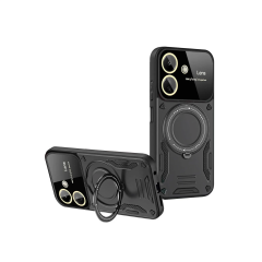 Xiaomi Redmi 13c Kılıf Joy Lens Standlı Kapak - Siyah