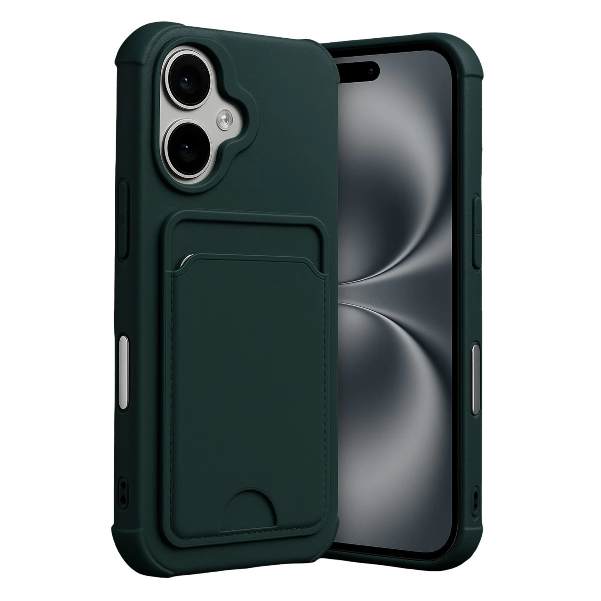 İphone 17 Kelvin Kartvizitli Silikon - Koyu Yeşil