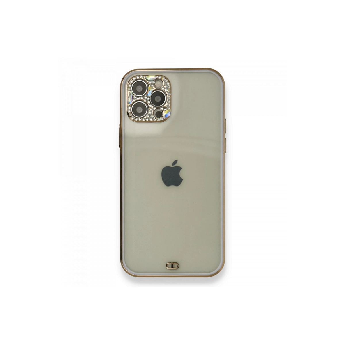 İphone 12 Pro Kılıf Liva Taşlı Silikon - Mor