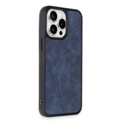 İphone 14 Pro Kılıf Aras Deri Kapak - Lacivert