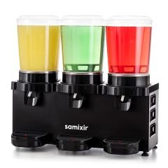 Panaromik Triple Soğuk İçecek Dispenseri, 10 L+10 L+10 L, Siyah