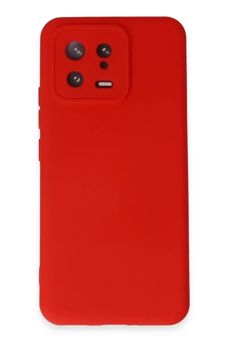 Newface Xiaomi Mi 13 Kılıf Nano İçi Kadife Silikon - Kırmızı