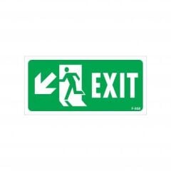 Exit Sol Aşağı Uyarı Levhası 17,5x25 KOD:958