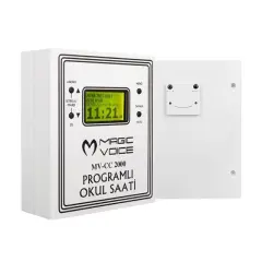 Magicvoice Mv-cc2000 Usb Duvar Tipi Programlı 20 Adet Mp3 Formatı Zil / İstiklal Marşlı Akıllı Dijital Okul Saati (çan Takılabilir)