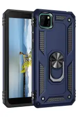 Newface Huawei Y5p Kılıf Sofya Yüzüklü Silikon Kapak - Lacivert