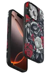 Onegif İphone 14 Pro Max Flower Series Magsafe Kapak - Siyah