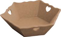 Ahşap Ekmeklik Altıgen Kalpli (MA04) 28x28x10cm