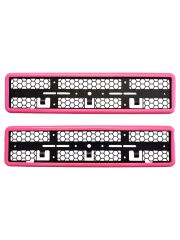 Çerçeveli Plakalık Plaka Altlığı Pembe 2'li