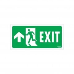 Exit Yukarı Sol Ok İşaretli Uyarı Levhası 17,5x25 KOD:956