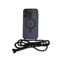 İphone 12 Pro Kılıf Divo Lazer Askılı Magsafe Kapak - Siyah