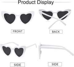 Beyaz Renk Kalp Gelin Düğün Gözlüğü 15x5 Cm