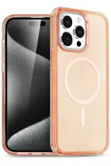 Newface İphone 14 Pro Max Kılıf Star Magsafe Kapak - Turuncu