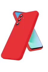 Newface Samsung Galaxy S26 Nano İçi Kadife Silikon - Kırmızı