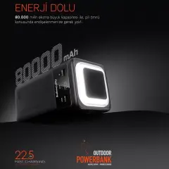 Powerway Pd80 (pd22.5w) 80.000 Mah Dijital Göstergeli Powerbank