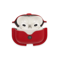 Airpods 3 (3.nesil) Çanta Deri Kılıf - Kırmızı